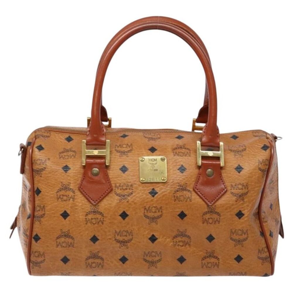 MCM Visetos Logogramme Leather Brown Leather Handbag